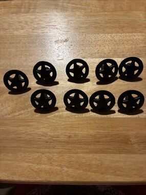 Set of 9 Black Star Buttons